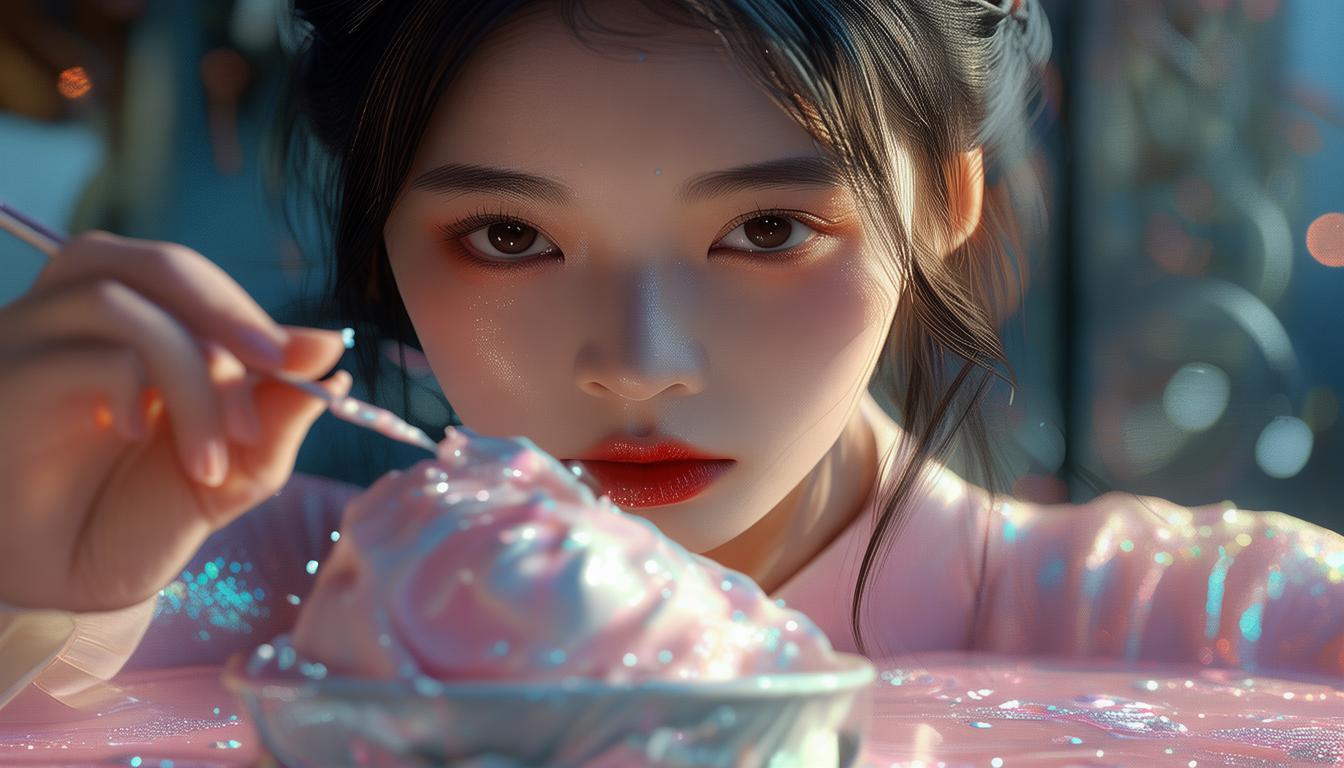 她以冰淇淋作画，是否藏着对我的情愫？